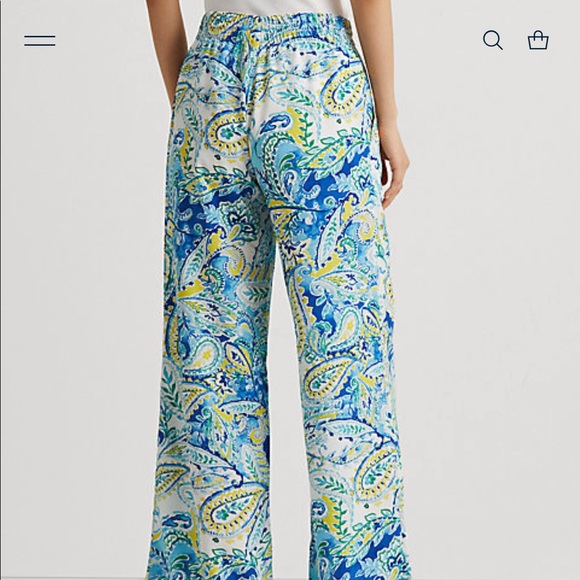 Lauren Ralph Lauren
Paisley Crepe de Chine Wide-Leg Drawstring Pants - Picture 3 of 15